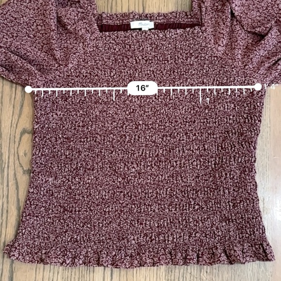 Madewell Lucie Bubble Sleeve Smocked Top in Cottage Garden-Size Medium - Picture 7 of 11